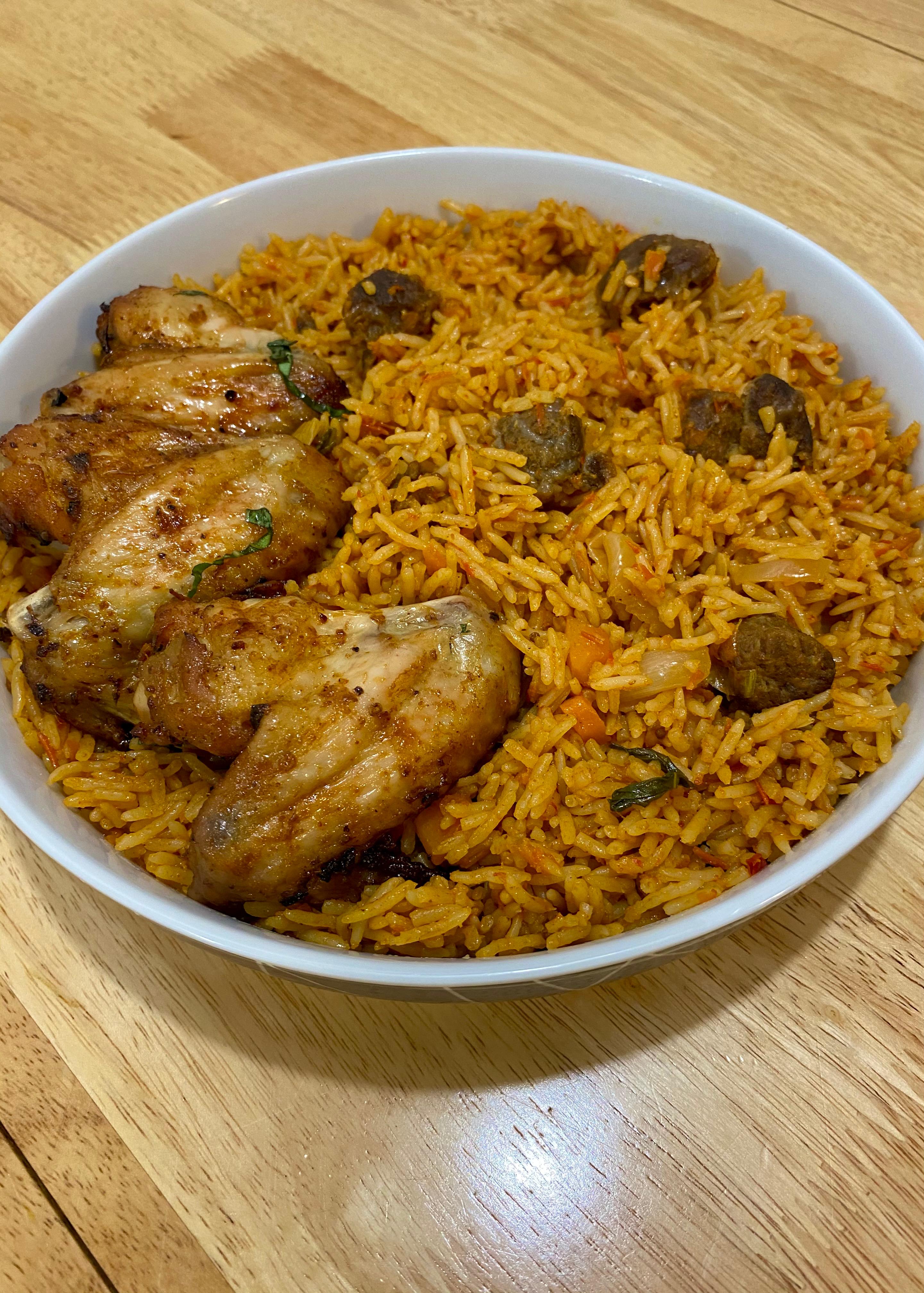 Jollof with Chicken & Meatballs